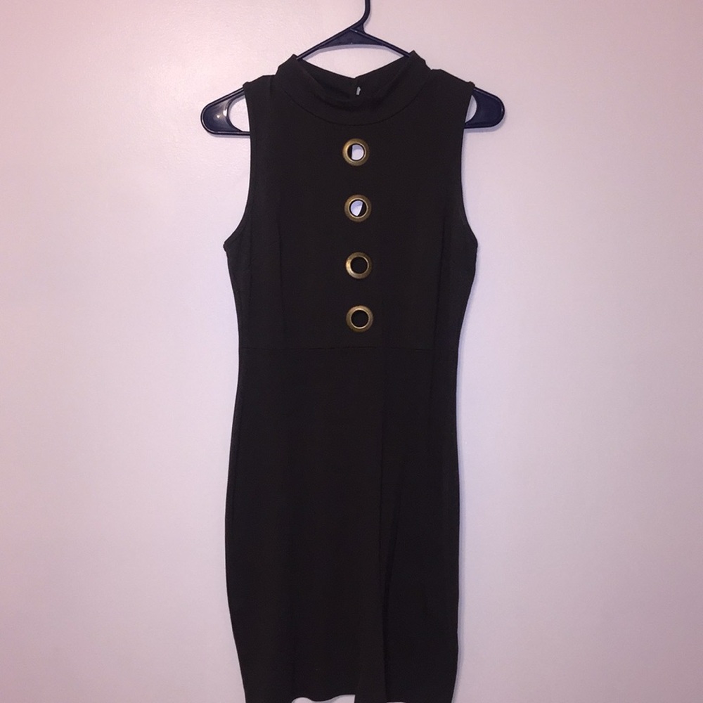 Dark green mini dress